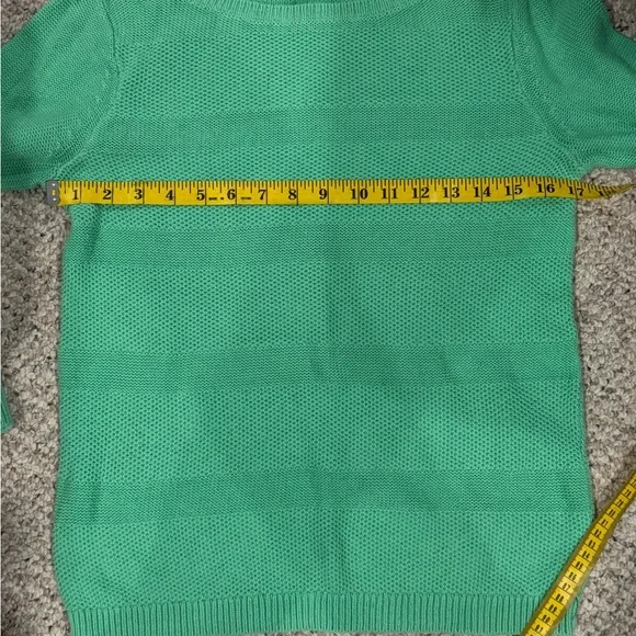 LOFT Mint Green Textured Stripe Knit Sweater - Small - Picture 3 of 6